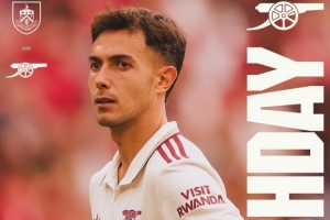 剑指三分！阿森纳发布客战伯恩利海报：苏维门迪单人出镜