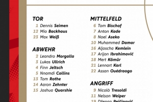 德国U21新一期名单：伦纳特-卡尔、比朔夫、小伊布在列