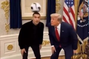 总裁也绷不住特朗普发与C罗踢球的AI视频，C罗转发：⚽