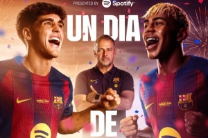 巴萨重回诺坎普之战纪念海报：亚马尔+弗里克+库巴西出镜